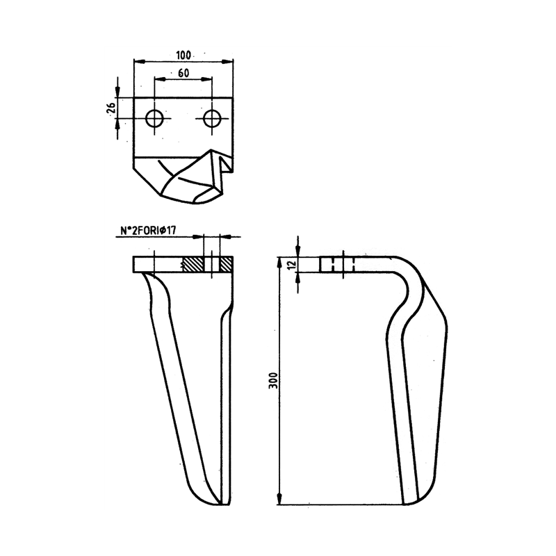 CUCHILLA ROTATIVA CMR-10153 MASCHIO 36100211 IZQ 