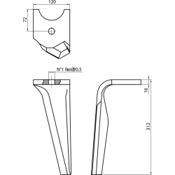 CUCHILLA ROTATIVA CMR-10139 KHUN 2500100 IZQ  2