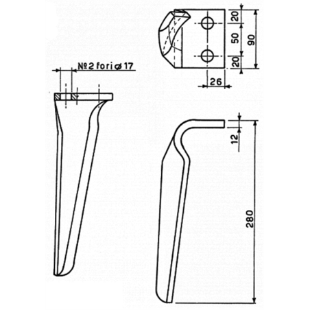 CUCHILLA ROTATIVA CMR-10154 MASCHIO 27100209 DER 