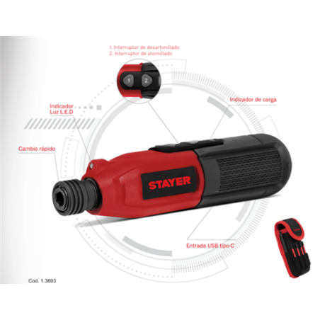 ATORNILLADOR STAYER PRO 36 36 V KIT 13693 