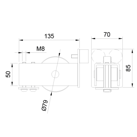 RUEDA ENCUENTRO AUTOPORTANTE U70  8631 