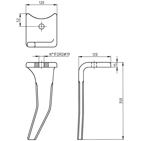 CUCHILLA ROTATIVA CMR-10114 AMAZONE 6148300 IZQ 