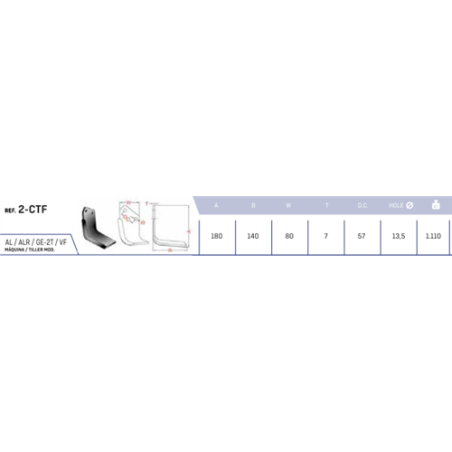 CUCHILLA AGRATOR  2-CTF 80x7 T-135   D 