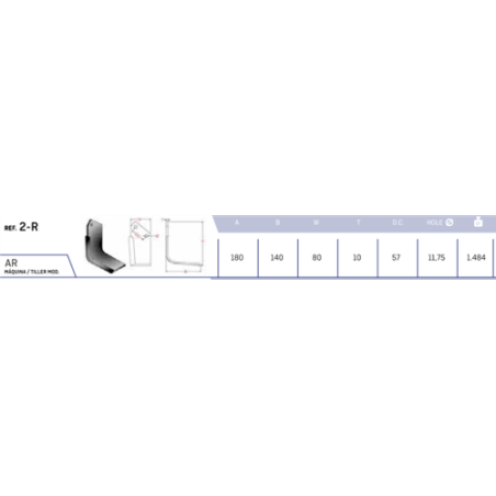 CUCHILLA AGRATOR  2-R 80x10 T-1175   D 