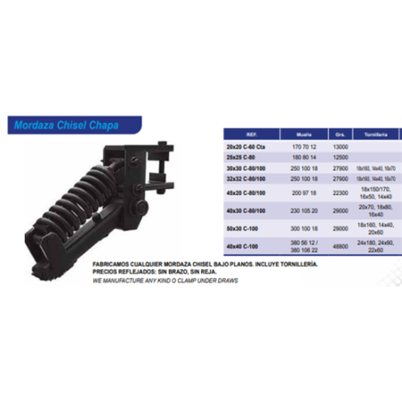 MORDAZA 25x25100C/M S/B S/R 