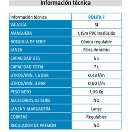 PULVERIZADOR MATABI POLITA-7 