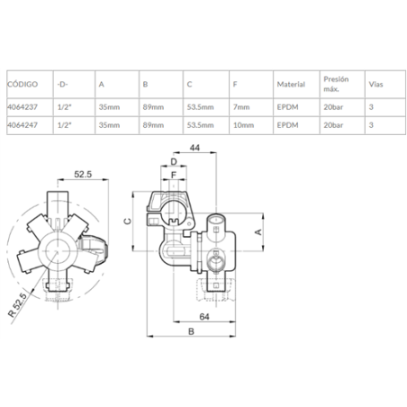 PORTABOQUILLAS TRIJET LATERAL REF-4064247 