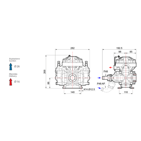 BOMBA MEMBRANA COMET P 48 RF-60060027 
