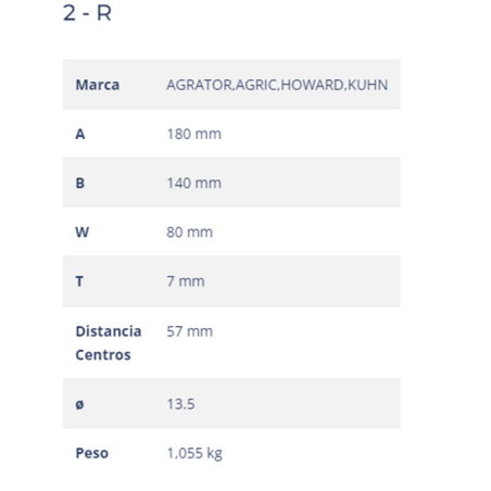 CUCHILLA AGRATOR  2-R 80x 7  T-135   I 