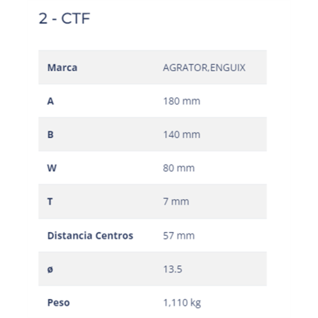 CUCHILLA AGRATOR  2-CTF 80x7 T-135   D 