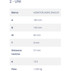 CUCHILLA AGRATOR  2-UNI 80x8 T-135   I  2