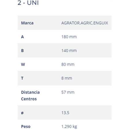 CUCHILLA AGRATOR  2-UNI 80x8 T-135   I 