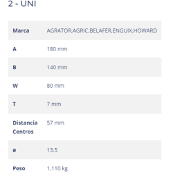 CUCHILLA AGRATOR  2-UNI 80x7 T-135   I  2