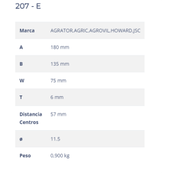 CUCHILLA AGROVIL 207-E 75x6 T-115   I 