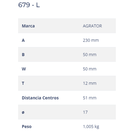 CUCHILLA AGRATOR 679 50x12 T-17   I 