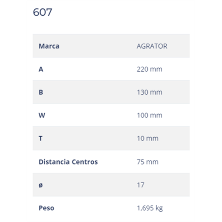 CUCHILLA AGRATOR 607 100x10 T-17   D 