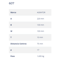 CUCHILLA AGRATOR 607 100x10 T-17   I 