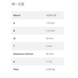 CUCHILLA AGRATOR 10-C/E 60x6 T-1175   I  2