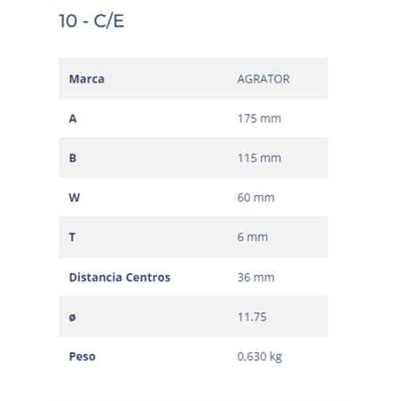 CUCHILLA AGRATOR 10-C/E 60x6 T-1175   D 
