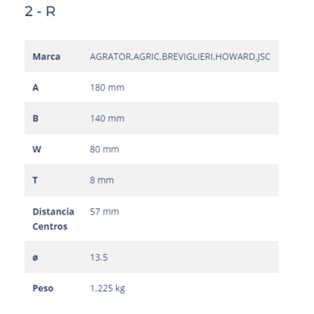 CUCHILLA AGRATOR  2-R 80x 8 T-135   I 