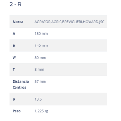 CUCHILLA AGRATOR  2-R 80x 8 T-135   D  2
