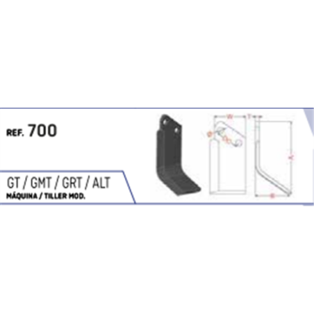 CUCHILLA AGRATOR 700 80x10 T-165   I 