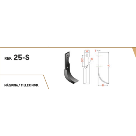 CUCHILLA AGRIA  25-S 30X5 T-9 COLISO   D 