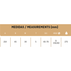CUCHILLA AGRIA 25-L 30x5 T-11 COLISO   D 