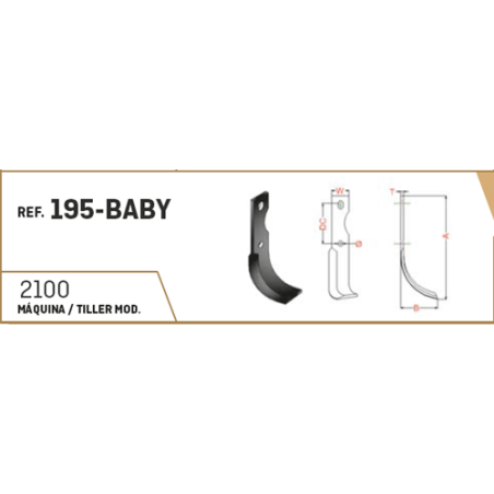 CUCHILLA AGRIA 195-BABY 30x5 T-9 COLISO   I 