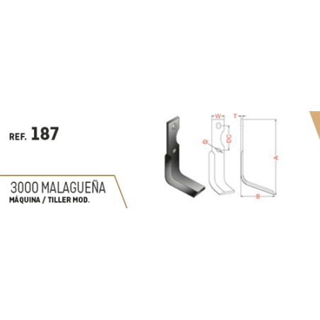 CUCHILLA AGRIA 187 35x6 T-11 COLISO   D 