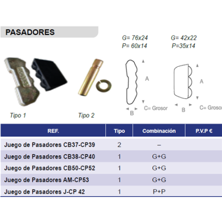 JUEGO PASADORES J-CP 42 