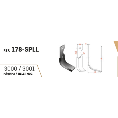 CUCHILLA AGRIA 178-SPLL 40X5 DCHA 