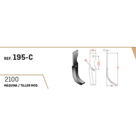 CUCHILLA AGRIA 195-C 30x5 T-9   D 