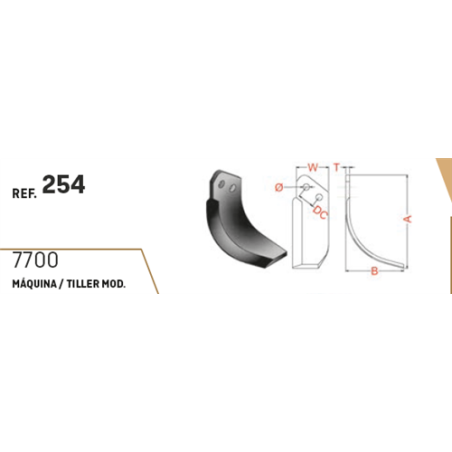 CUCHILLA ALFA 254 50x6 T-105   I 