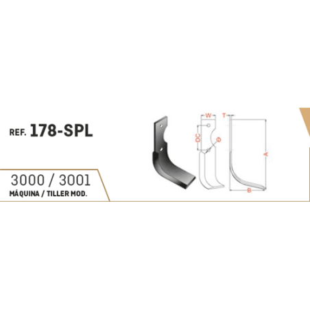 CUCHILLA AGRIA 178-SPL 40x5 T-85   D   1475 