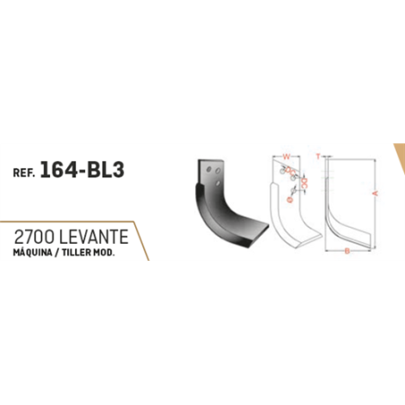 CUCHILLA AGRIA 164-BL3 60x6 T-105   D 