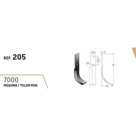 CUCHILLA AGRIA 205 30x5 T-105   I 