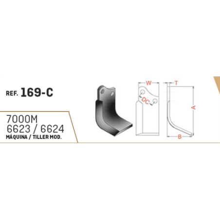 CUCHILLA AGRIA 169-C 50x6 T-105   I 