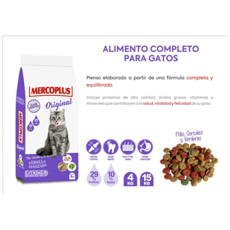 MERCOPLUS ORIGINAL GATO 29/10%  15 KG 