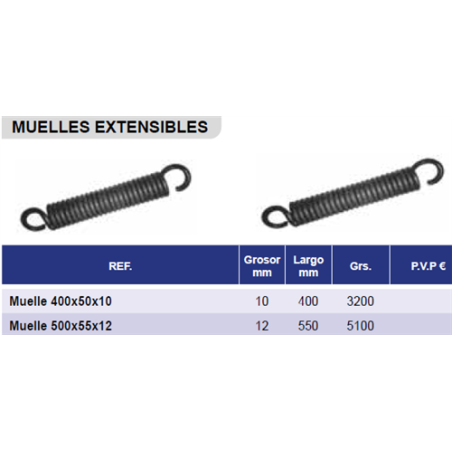 MUELLE EXTENSIBLE 400 x 50 x 10 