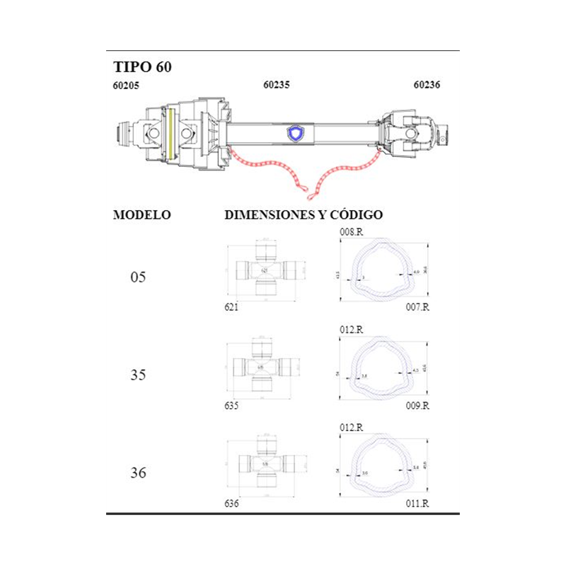 TRANSMHOMOCINE 60235/1200/KH/651EB-X351 1200mm 