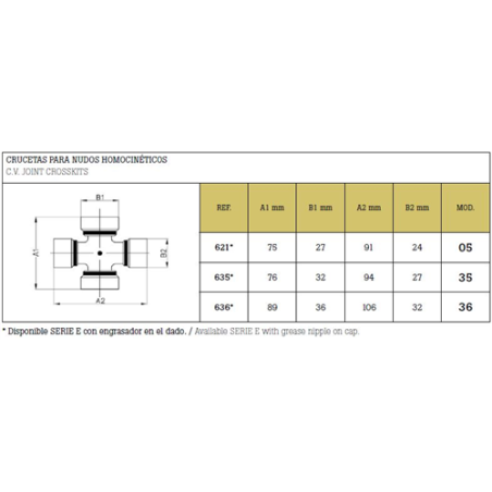 CRUCETAS REF  636 HOMOCINETICO 